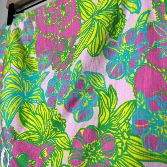 Lilly Pulitzer‎ Originals Women Skirt Tate Green Pink Floral Paradise Koala Bear - Picture 3 of 9